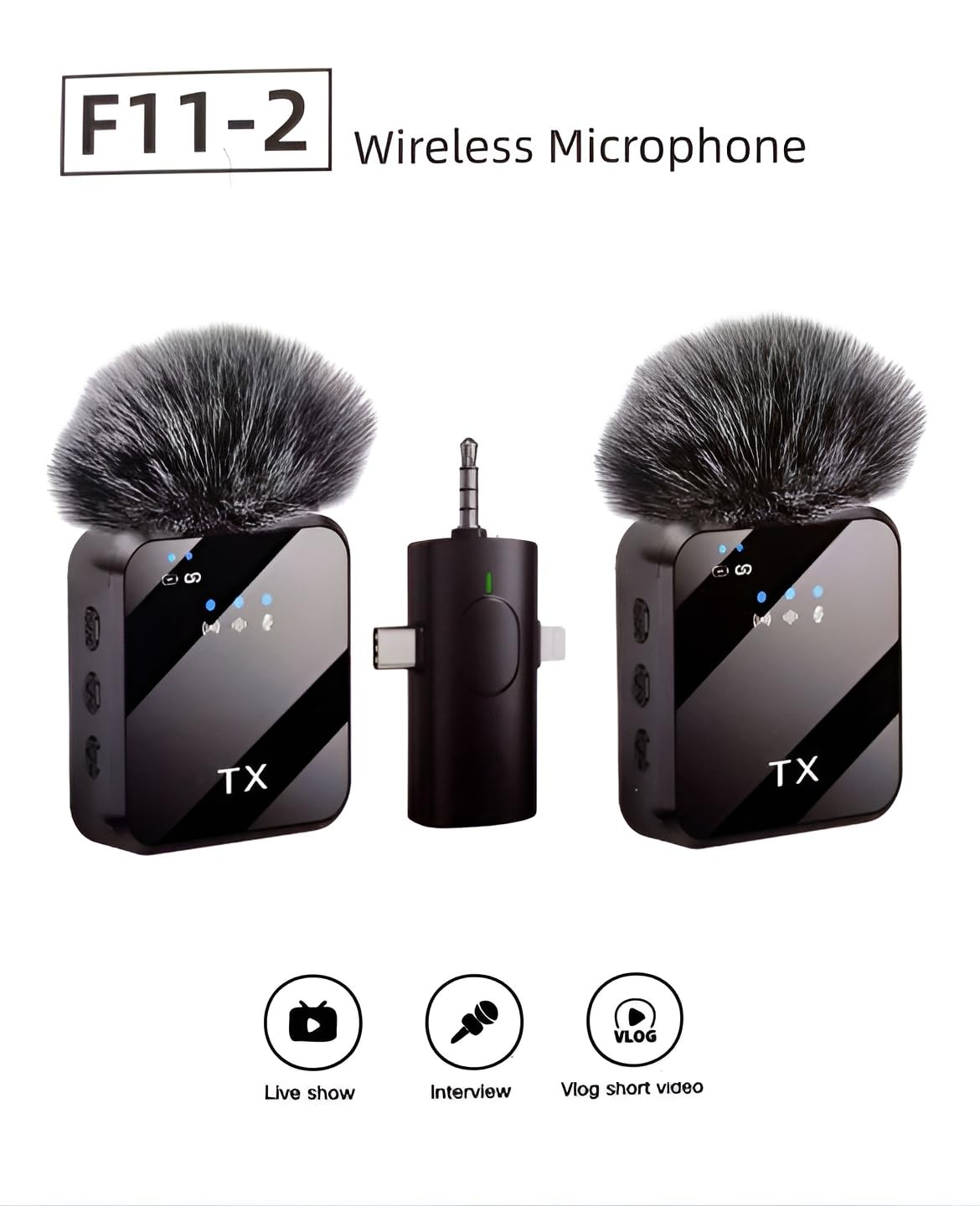 Microfono solapa inalambrico f11-2
