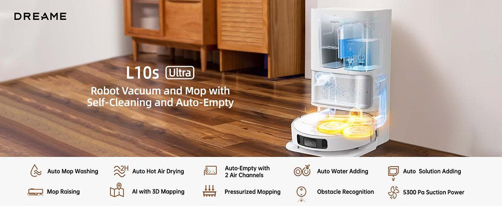 Dreame-Robot aspirador L10s Ultra, fregona automática de limpieza y secado, reca
